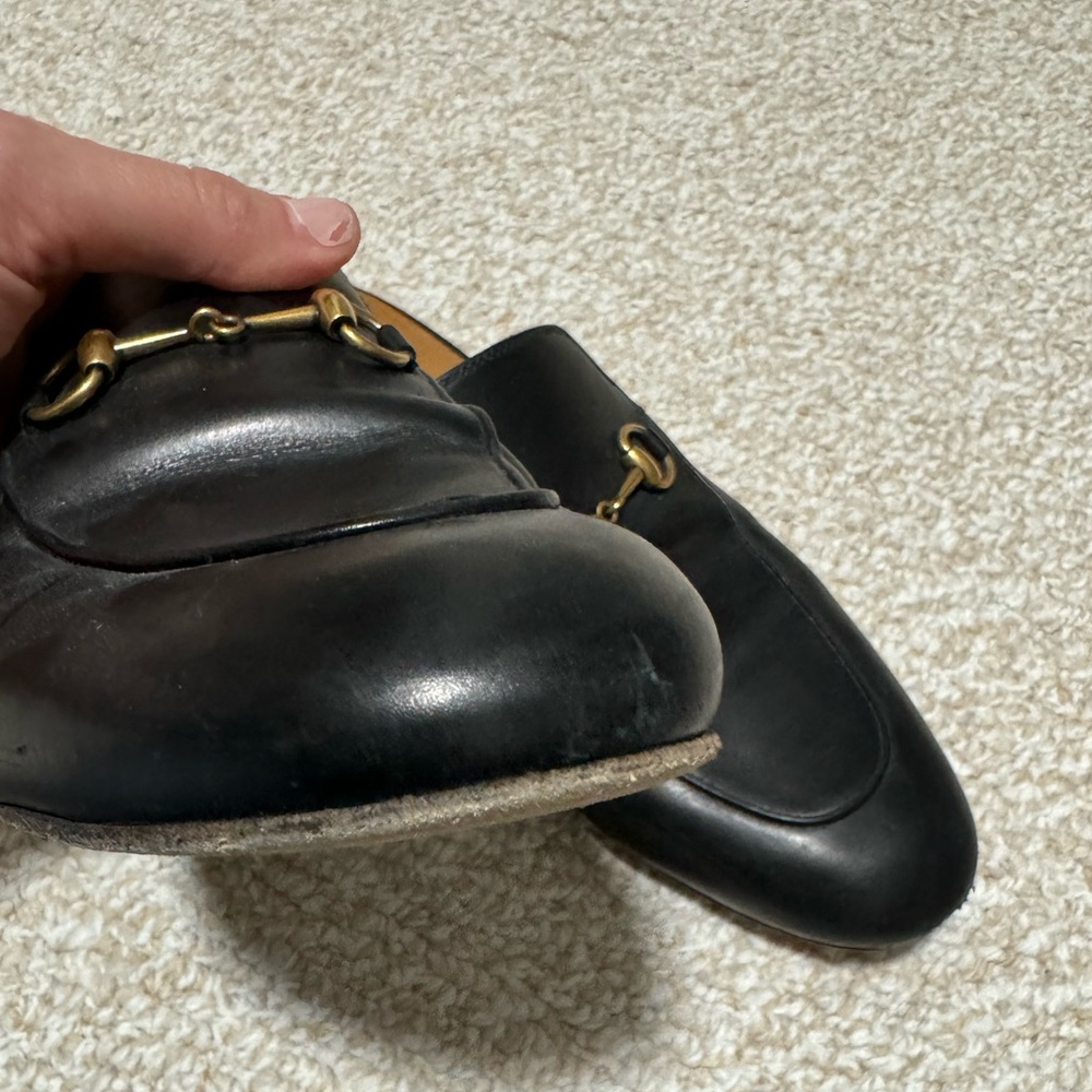 AUTHENTIC Gucci WOMEN'S PRINCETOWN LEATHER SLIPPER mule slide loafers size 40 - Picture 6 of 9